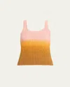 Zomer Zizi Cashmere Knit Tie-dye Tank Top In Pink Brown Gradient