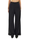Zona20 Milano Wide Leg Tailored Pants With Clean Waistband In Black