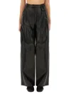 Zona20 Milano Straight-leg Sheepskin Leather Pants With Structured Waistband In Black