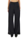 Zona20 Milano Wide Leg Tailored Pants With Clean Waistband In Black