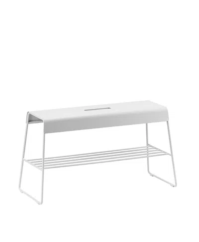 Zone Denmark Bench With Shelf A-bench Outdoor In White