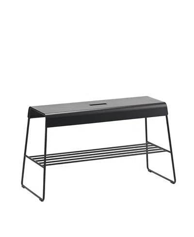 Zone Denmark Bench With Shelf A-bench Outdoor In Black