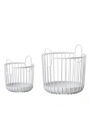 Zone Denmark Inu Set Of 2 Tabletop Wire Baskets In Soft Grey