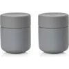 Zone Denmark Ume Set Of 2 Ceramic Jars In Grey