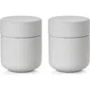 Zone Denmark Ume Set Of 2 Ceramic Jars In Soft Grey