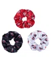 Zoozatz 3-piece Ohio State Buckeyes Luxe Scrunchie Set In Multi