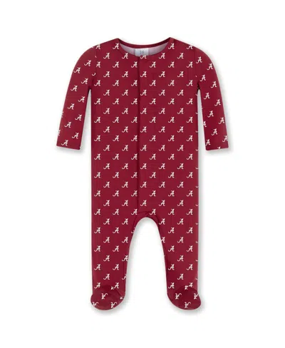 Zoozatz Baby Boys And Girls Crimson Alabama Crimson Tide Magnetic Closure Sleeper In Red