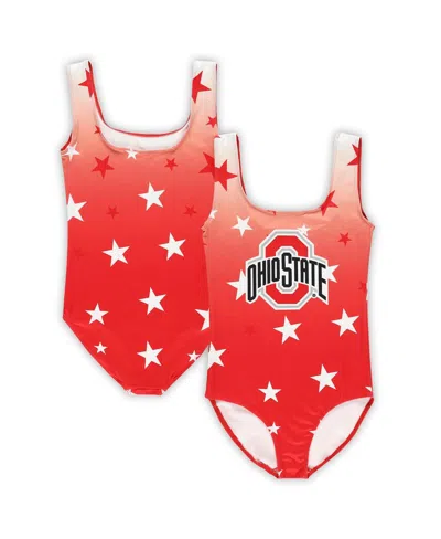 Zoozatz Kids' Big Boys And Girls Scarlet Ohio State Buckeyes Dance Leotard In Red
