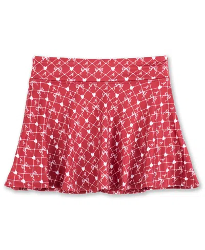 Zoozatz Kids' Big Girls Crimson Alabama Crimson Tide All-over Print Bow Team Logo Skort In Red