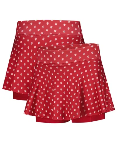 Zoozatz Kids' Big Girls Crimson Indiana Hoosiers All-over Print Tennis Skort In Red