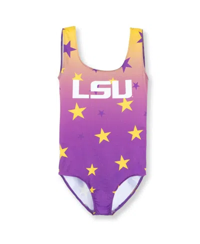 Zoozatz Kids' Big Girls Purple Lsu Tigers Dance Leotard