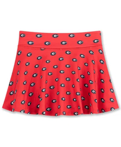 Zoozatz Kids' Big Girls Red Georgia Bulldogs All-over Print Tennis Skort