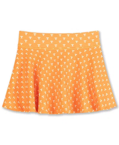 Zoozatz Kids' Big Girls Tennessee Orange Tennessee Volunteers All-over Print Tennis Skort