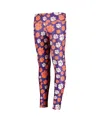 Zoozatz Girls Youth  Orange/purple Clemson Tigers Stacked Mascot Leggings In Orange,purple