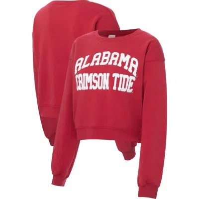Zoozatz Crimson Alabama Crimson Tide Chenille Cropped Sweatshirt