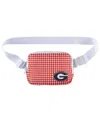 Zoozatz Georgia Bulldogs Gingham Fanny Pack In Red