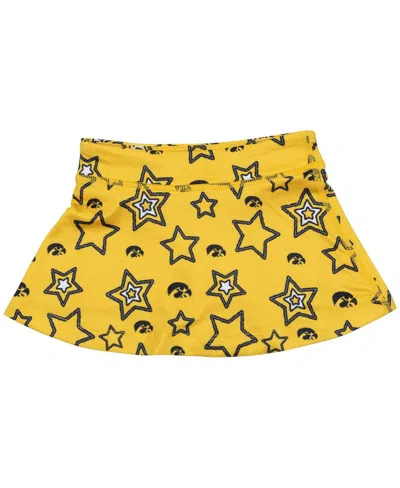 ZOOZATZ GIRLS TODDLER GOLD IOWA HAWKEYES STAR FLOWY SKORT