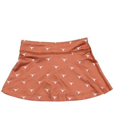 Zoozatz Babies' Girls Toddler Texas Orange Texas Longhorns All-over Print Tennis Skort In Neutral