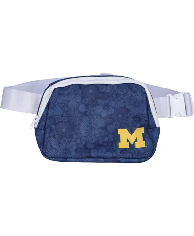 Zoozatz Michigan Wolverines Floral Print Fanny Pack In Blue