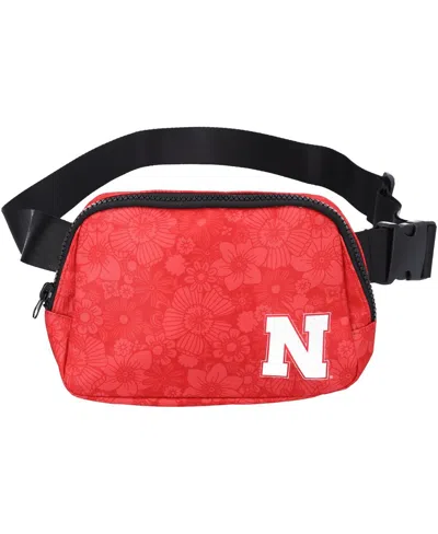 Zoozatz Nebraska Huskers Floral Print Fanny Pack In Red