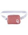 Zoozatz Oklahoma Sooners Gingham Fanny Pack In Brown