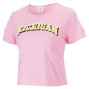 Zoozatz Women's Pink Notre Dame Fighting Irish Gingham Logo Cropped T-shirt In Pink