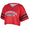 Zoozatz Red Georgia Bulldogs Mesh Cropped V-neck T-shirt In Red