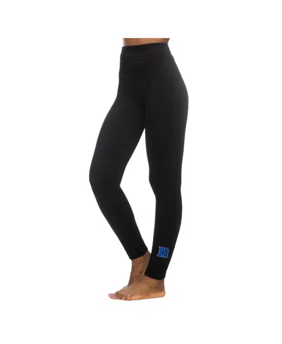 Zoozatz Women's Black Duke Blue Devils Fleece Leggings