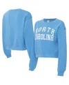 Zoozatz Women's Carolina Blue North Carolina Tar Heels Chenille Cropped Sweatshirt In Blue