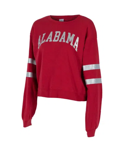 Zoozatz Women's Crimson Alabama Crimson Tide Glitter Pullover Sweatshirt