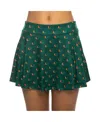 Zoozatz Women's Green Miami Hurricanes All-over Print Flowy Skort In Green