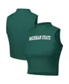 Zoozatz Women's Green Michigan State Spartans Cropped Tank Top In Green