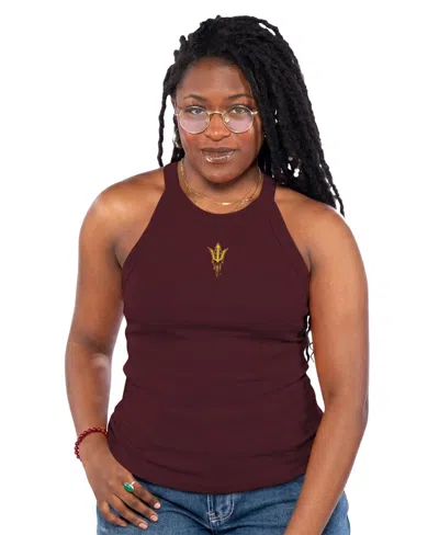 Zoozatz Women's Maroon Arizona State Sun Devils Tri-blend Racerback Ribbed Tank Top