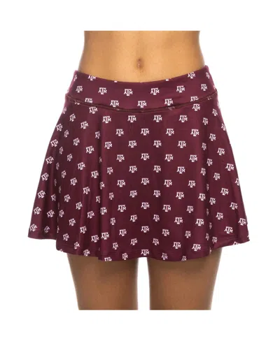 ZOOZATZ WOMEN'S MAROON TEXAS A&M AGGIES ALL-OVER PRINT FLOWY SKORT