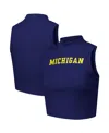 Zoozatz Navy Michigan Wolverines Cropped Tank Top In Blue