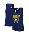Zoozatz Women's Navy Michigan Wolverines Everyday Tank Top In Animal Print