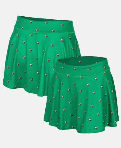 Zoozatz Women's Oregon Ducks Allover-print Flowy Skort In Green