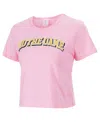 Zoozatz Women's Pink Notre Dame Fighting Irish Gingham Logo Cropped T-shirt In Pink