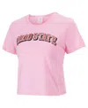 Zoozatz Women's Pink Ohio State Buckeyes Gingham Logo Cropped T-shirt In Pink