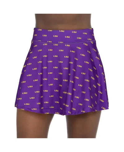 Zoozatz Women's Purple Lsu Tigers All-over Print Flowy Skort
