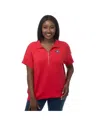 Zoozatz Red Georgia Bulldogs Tri-blend Quarter-zip Flowy Top In Red