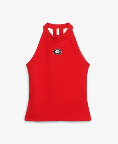 Zoozatz Women's Red Georgia Bulldogs Tri-blend Racerback Ribbed Tank Top