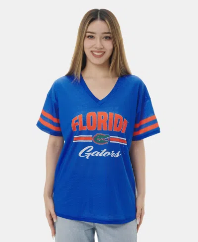 Zoozatz Women's Royal Florida Gators Mesh Jersey Kickoff T-shirt