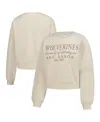 Zoozatz Sand Michigan State Spartans Cropped Crewneck Sweatshirt In Neutral