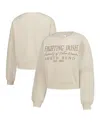 Zoozatz Sand Michigan State Spartans Cropped Crewneck Sweatshirt In Neutral