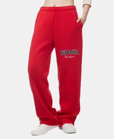 Zoozatz Women's Scarlet Nebraska Huskers Wordmark Fleece Sweatpants