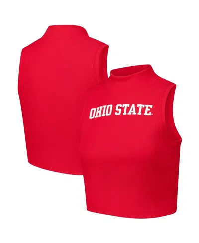 Zoozatz Women's Scarlet Ohio State Buckeyes Cropped Tank Top