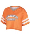 Zoozatz Women's Tennessee Orange Tennessee Volunteers Mesh Cropped V-neck T-shirt In Orange
