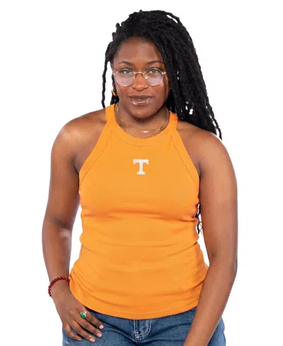 Zoozatz Women's Tennessee Orange Tennessee Volunteers Tri-blend Racerback Ribbed Tank Top In Animal Print