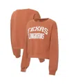 Zoozatz Women's Texas Orange Texas Longhorns Chenille Cropped Sweatshirt In Orange